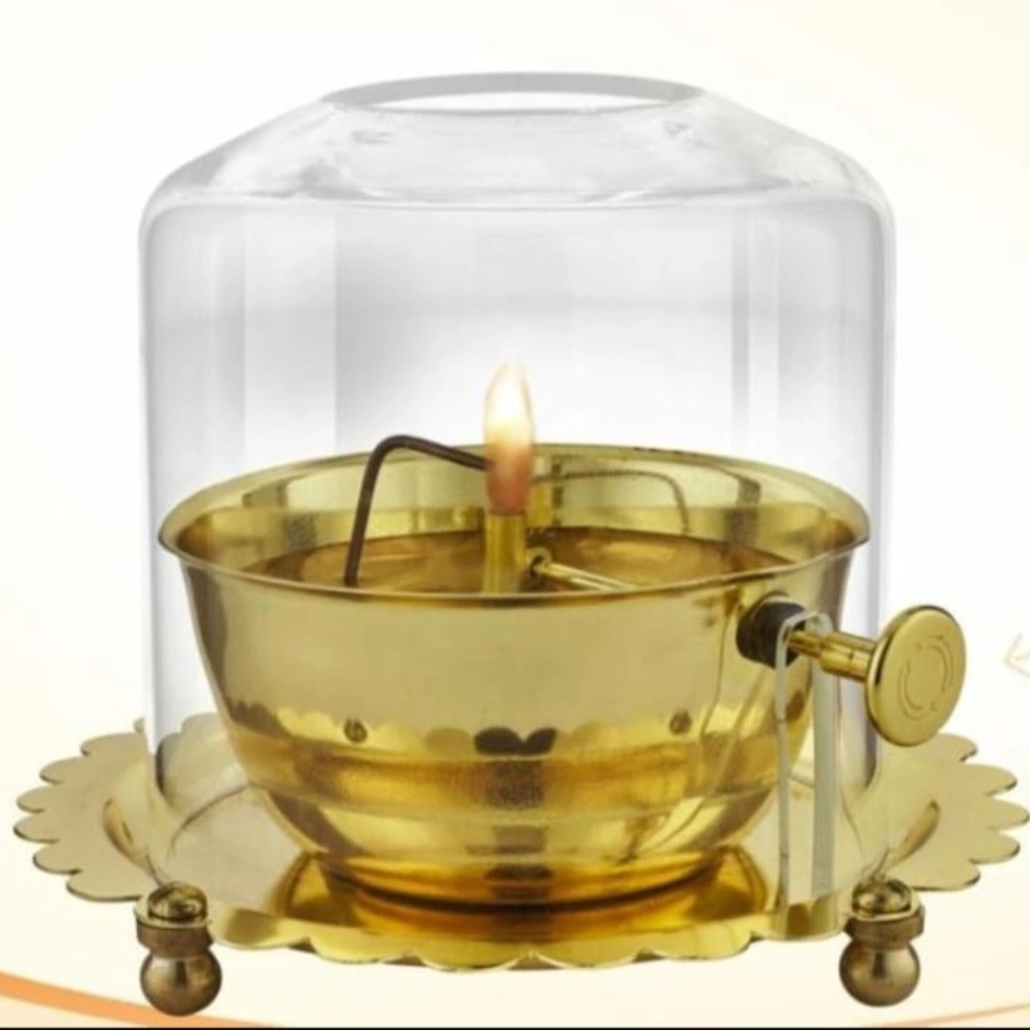 Akhand Jyot Diya With Wick Lifting Screw Lever